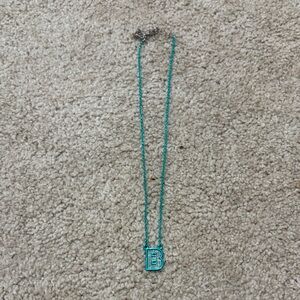 Turquoise Initial 'B' Necklace
